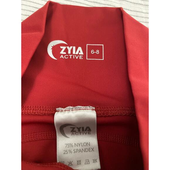 Zyia Active Cropped Burnt orange Cropped Leggings Media pockets Size 6-8 - Picture 4 of 8